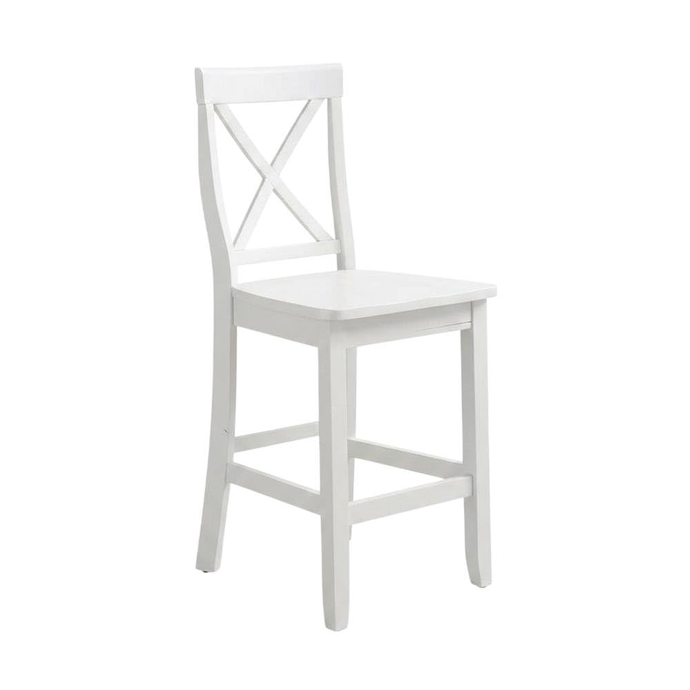 Left. FurniFact - Counter Height Bar Stool Set in Sleek Style with Comfort Design - White.