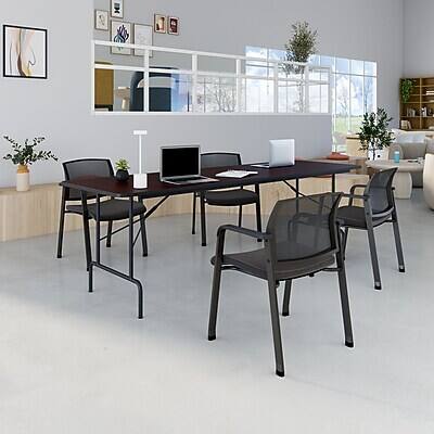 Alt View 5. Staples - Staples 8' x 30" Wooden Heavy Duty Folding Table, Walnut (58367) - Walnut.