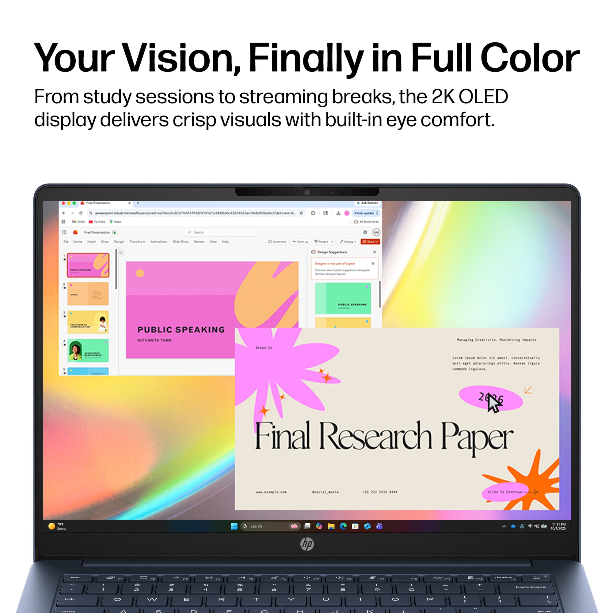 HP - OmniBook 3 - 14 2K OLED Laptop - Snapdragon X (8-core)