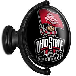 The Fan-Brand - Ohio State Buckeyes 23'' x 21'' Mascot Illuminated Rotating Wall Sign - Multicolor