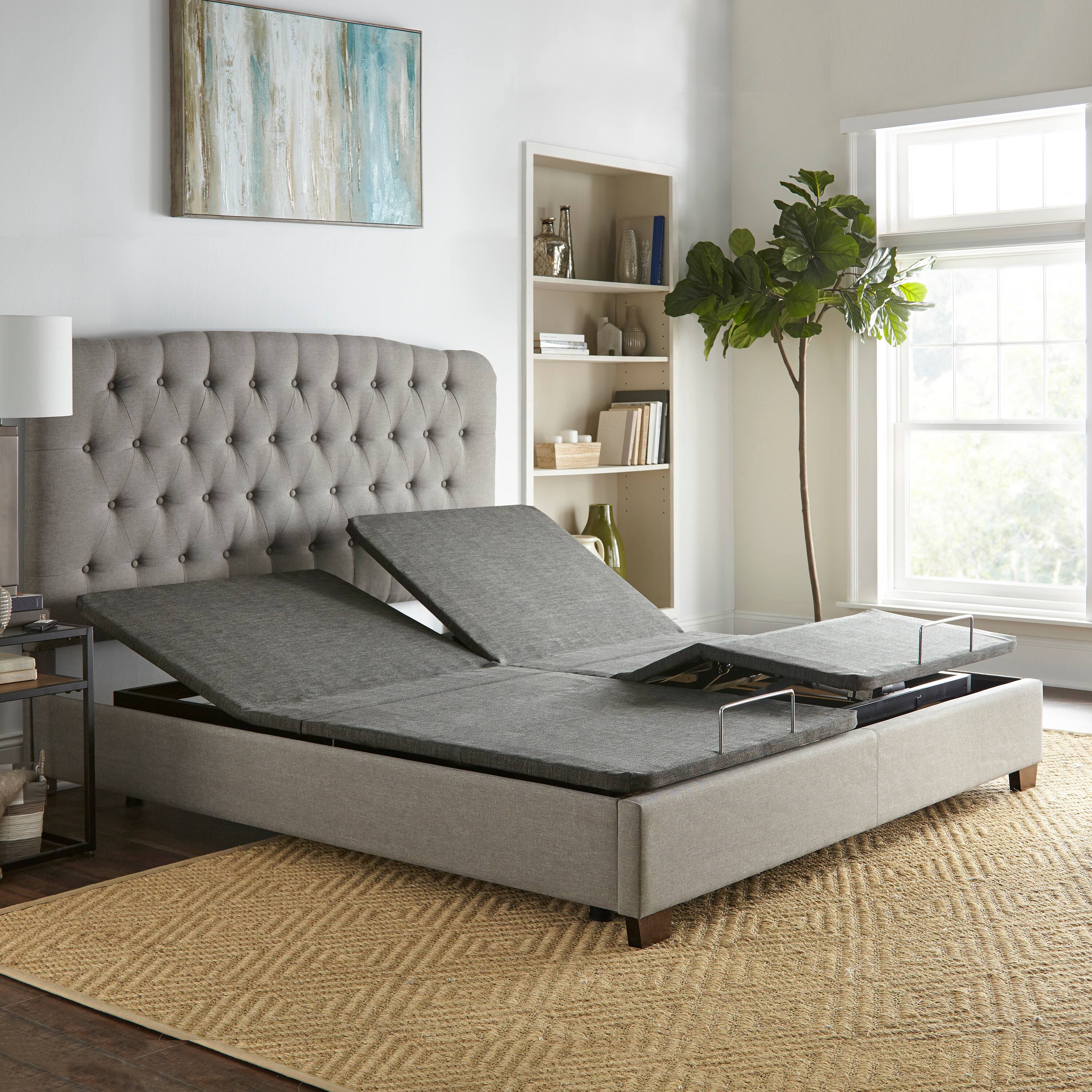 Alt View 7. Boyd Sleep - Zero-Clearance Power Adjustable Bed Base with Massage, Queen - Grey.