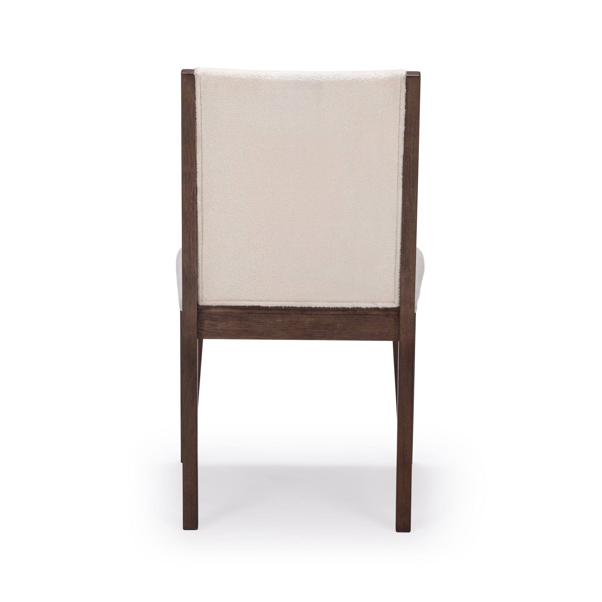 Alt View 3. Plank+Beam - Sereno Dining Chair (2 pack)||Walnut/Ivory Cushion - Walnut/Ivory Cushion.