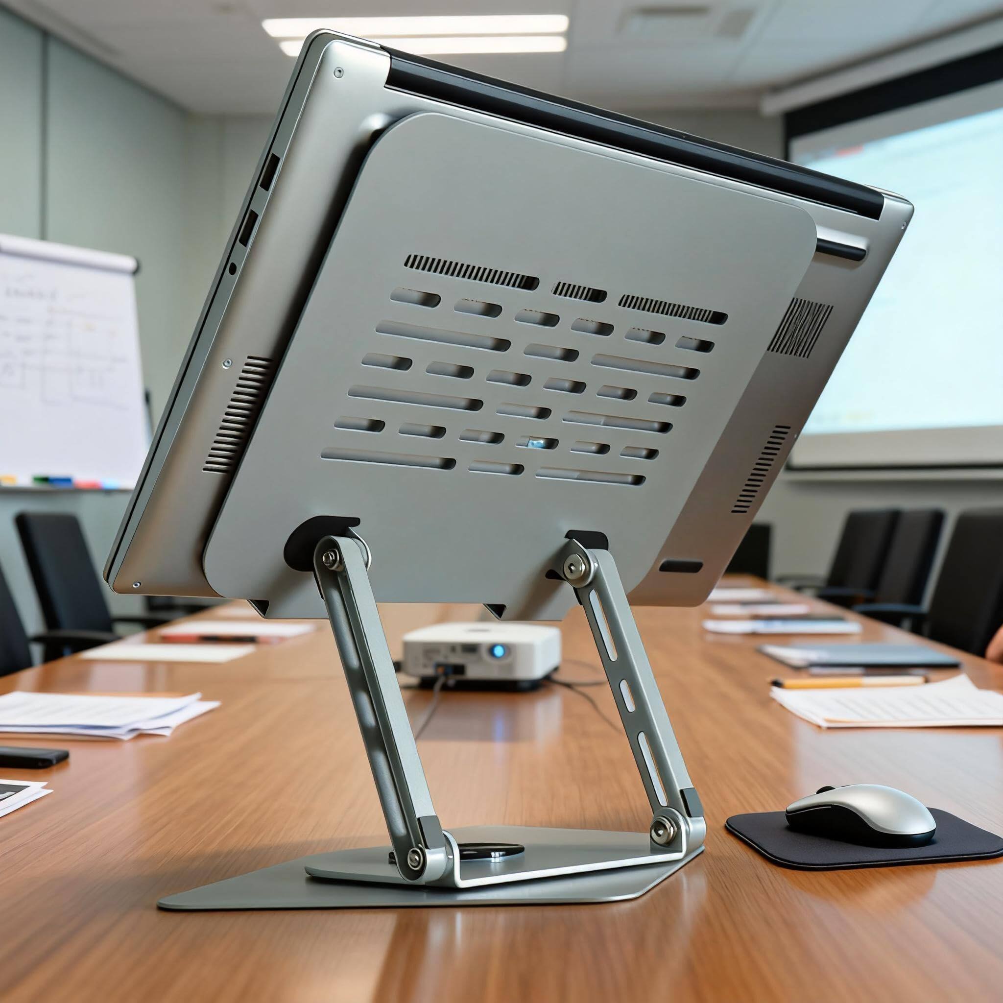 Alt View 1. HongFei - Laptop Stand for Desk 360° Rotating & Foldable, Adjustable Ergonomic Riser with Cooling, Carbon Steel for 10 to 16 Inch - Black.