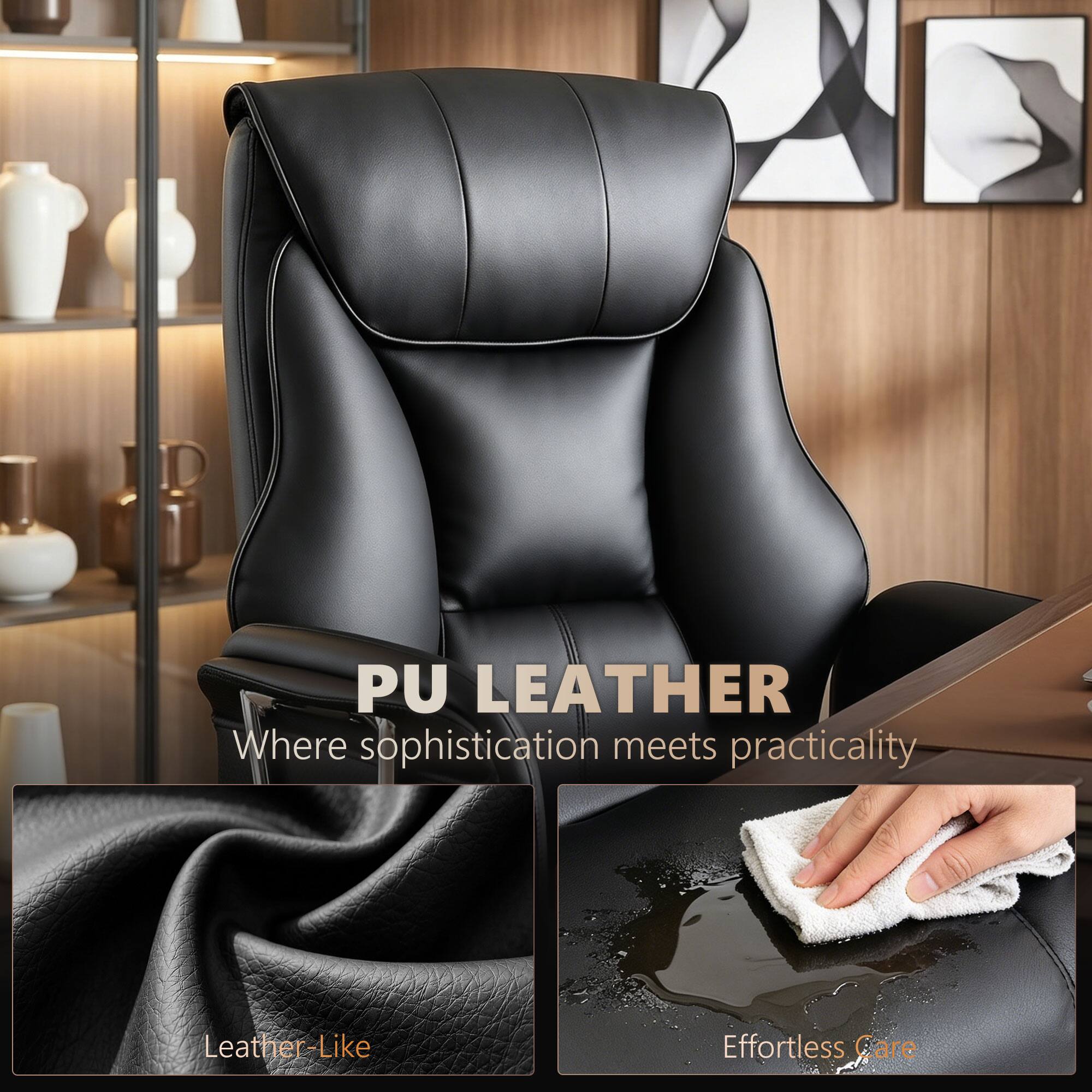 PU LEATHER  
Where sophistication meets practicality  

Leather-Like  
Effortless Care