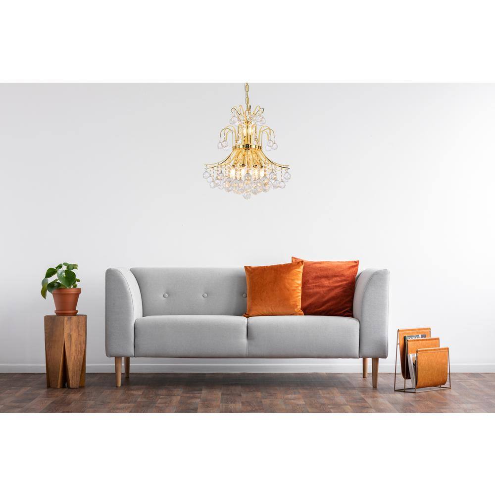 Angle. Elegant Lighting - Toureg 10 light Gold Pendant Clear Royal Cut Crystal - Gold.