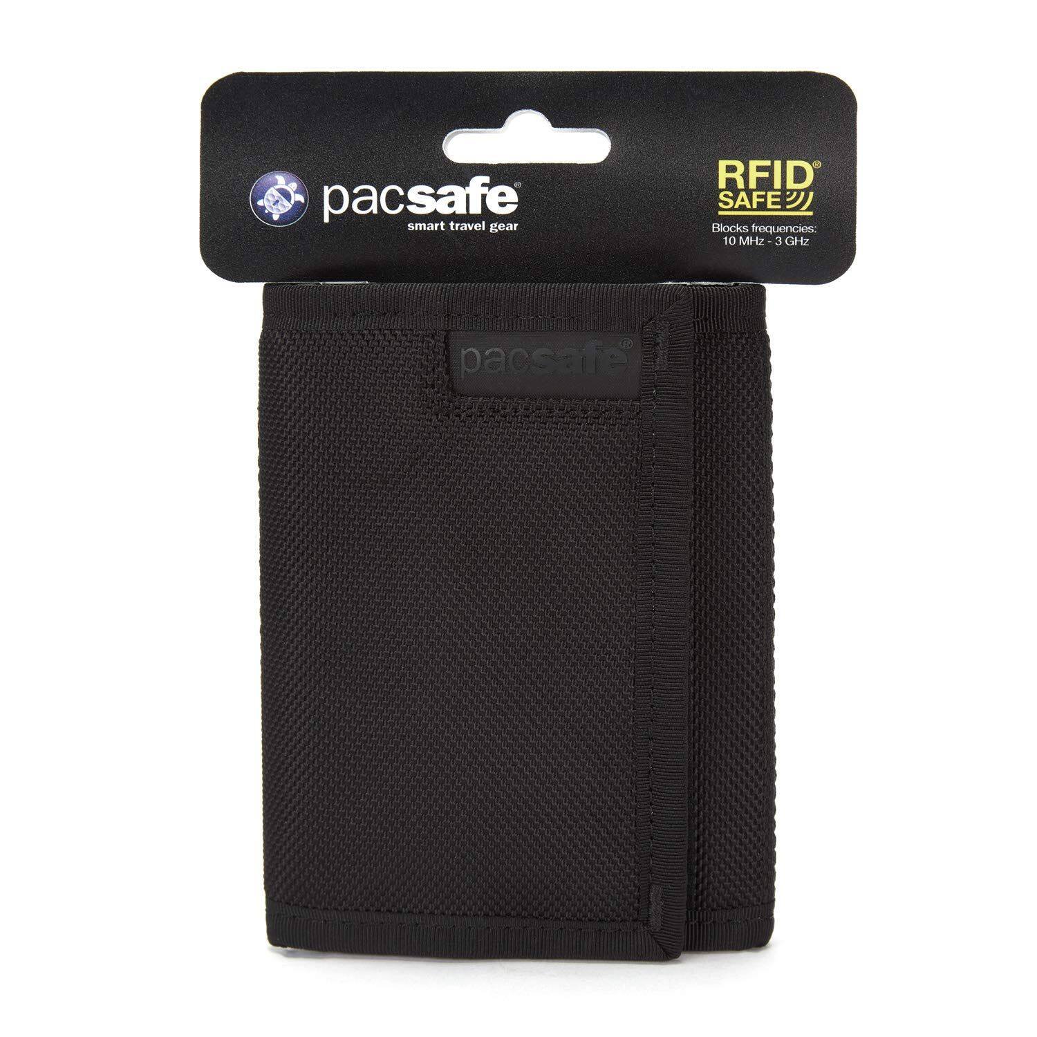 pacsafe smart travel gear  
RFID SAFE  
Blocks frequencies: 10 MHz - 3 GHz