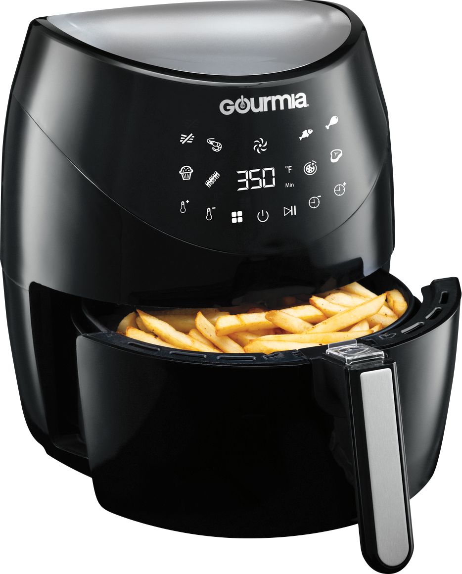 NEW Gourmia GAF698 6 Qt Low Fat Digital Air Fryer Black Stainless W  FryForce 360 7445041063011