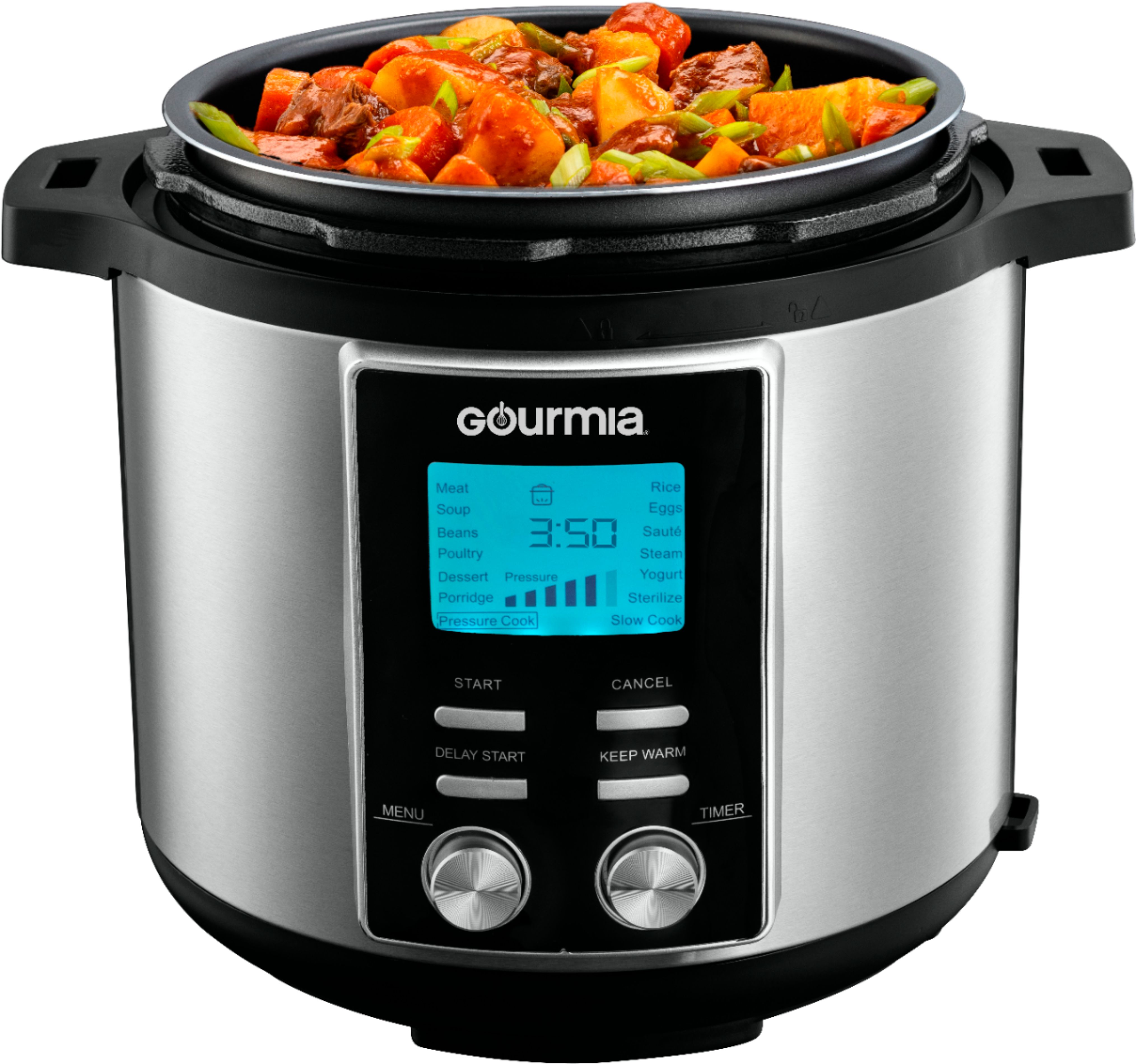 Multi Function Pressure Cookers, Gourmia GPA2060 One-Lid Pressure Cooker + Air  Fryer with 15-One-Touch Cooking Functions - Includes: 6-Quart Nonstick  Cooking Pot, Nonstick Air Fry Basket, Nonstick Multi-purpose Rack,  Measuring Cup, Rice