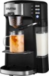 Angle Zoom. Gourmia - Single Serve K-Cup Pod Coffee Maker with Built-In Frother - Black/Stainless Steel.