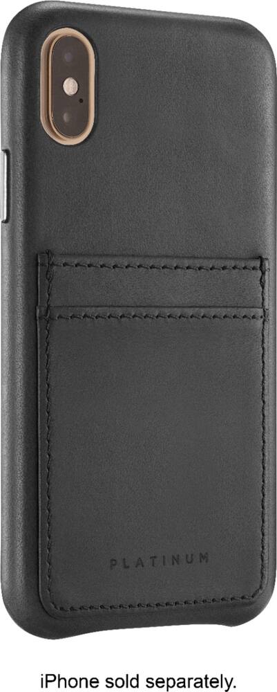 leather wallet case for apple iphone x and xs - charcoal leather wallet case for apple iphone x and xs - charcoal