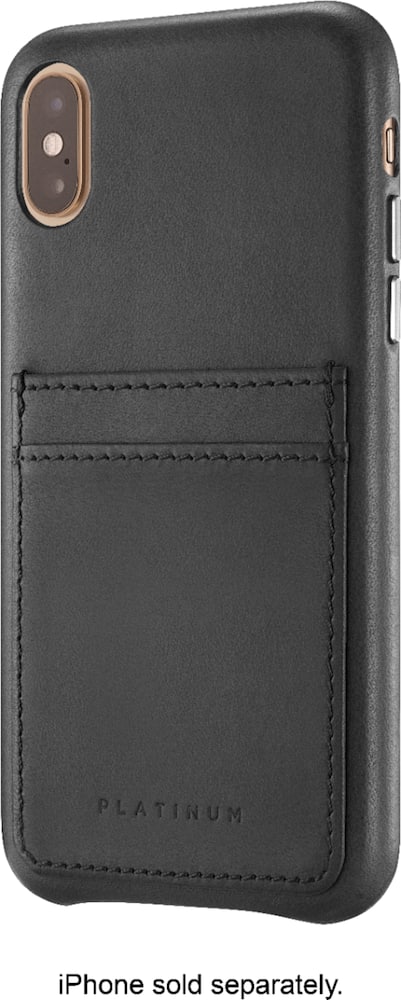 leather wallet case for apple iphone x and xs - charcoal leather wallet case for apple iphone x and xs - charcoal