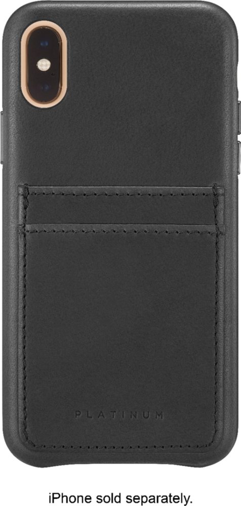 leather wallet case for apple iphone x and xs - charcoal