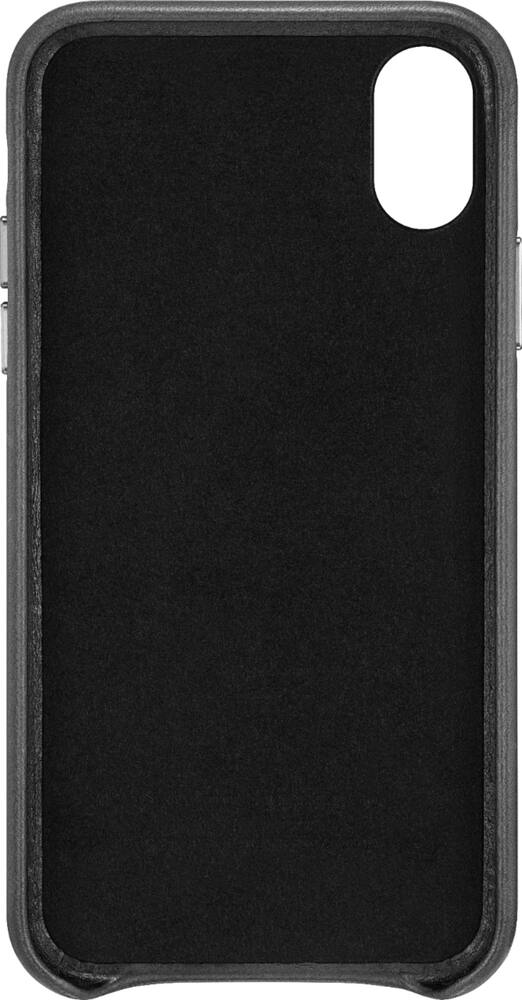 leather wallet case for apple iphone x and xs - charcoal leather wallet case for apple iphone x and xs - charcoal