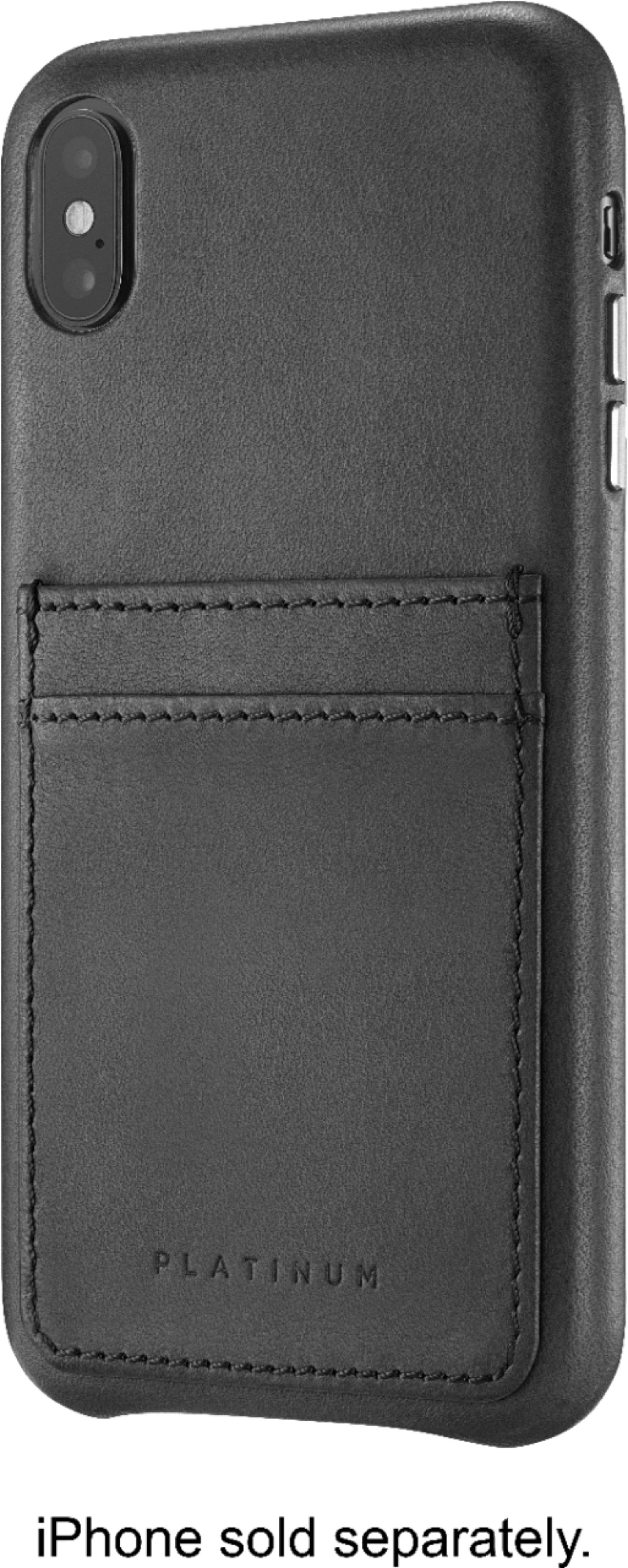Front. Platinum™ - Leather Wallet Case for Apple® iPhone® XS Max - Charcoal.