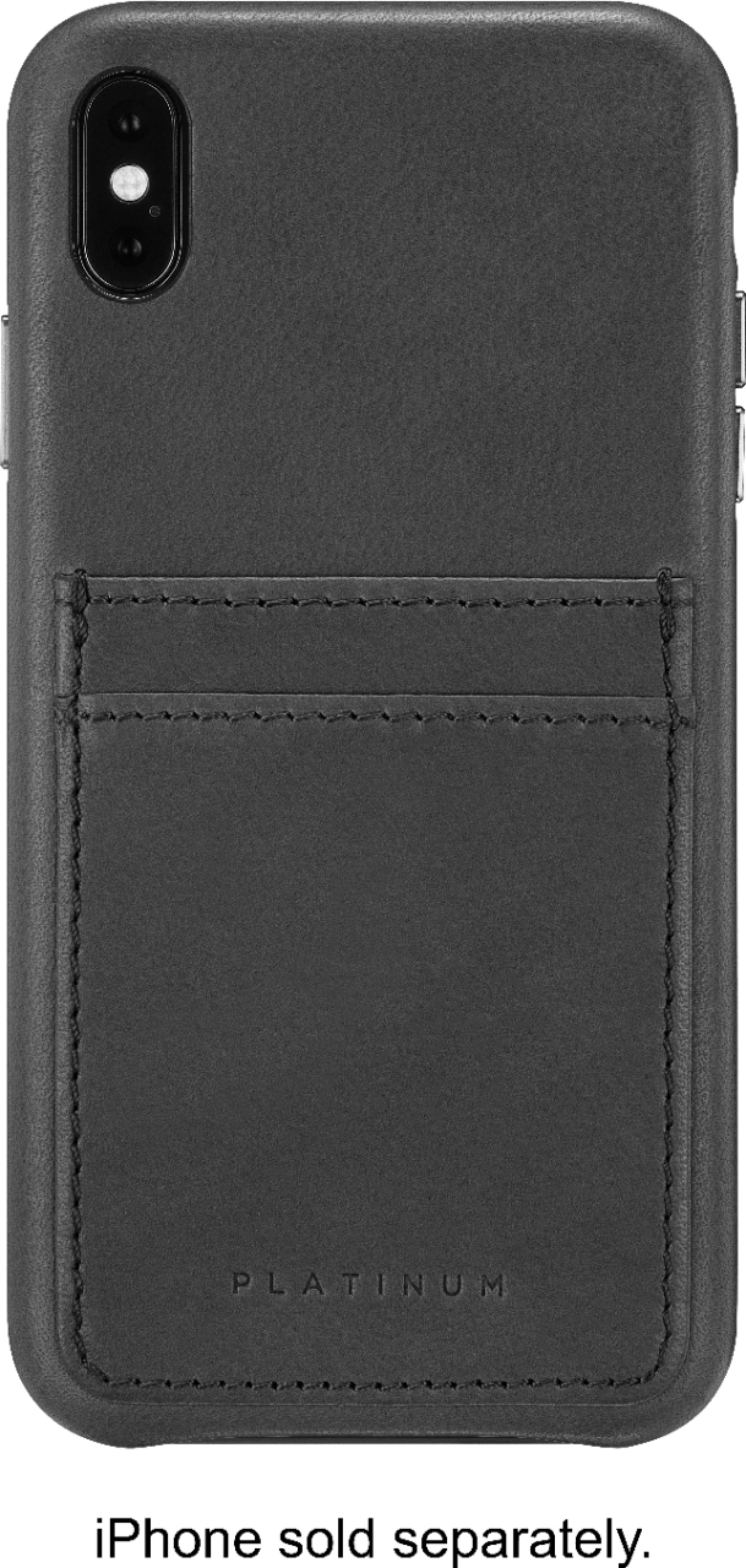 Alt View 1. Platinum™ - Leather Wallet Case for Apple® iPhone® XS Max - Charcoal.