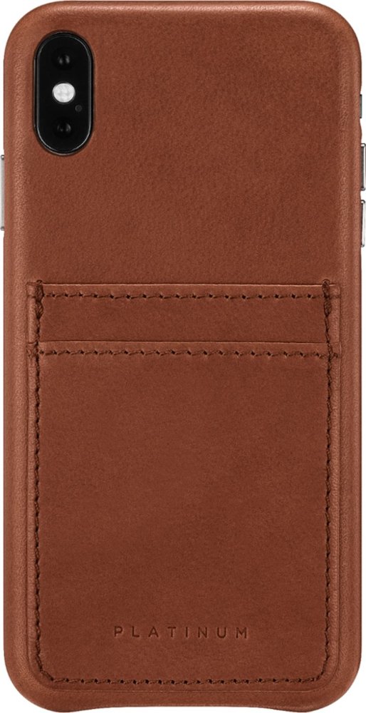 leather wallet case for apple iphone xs max - papaya