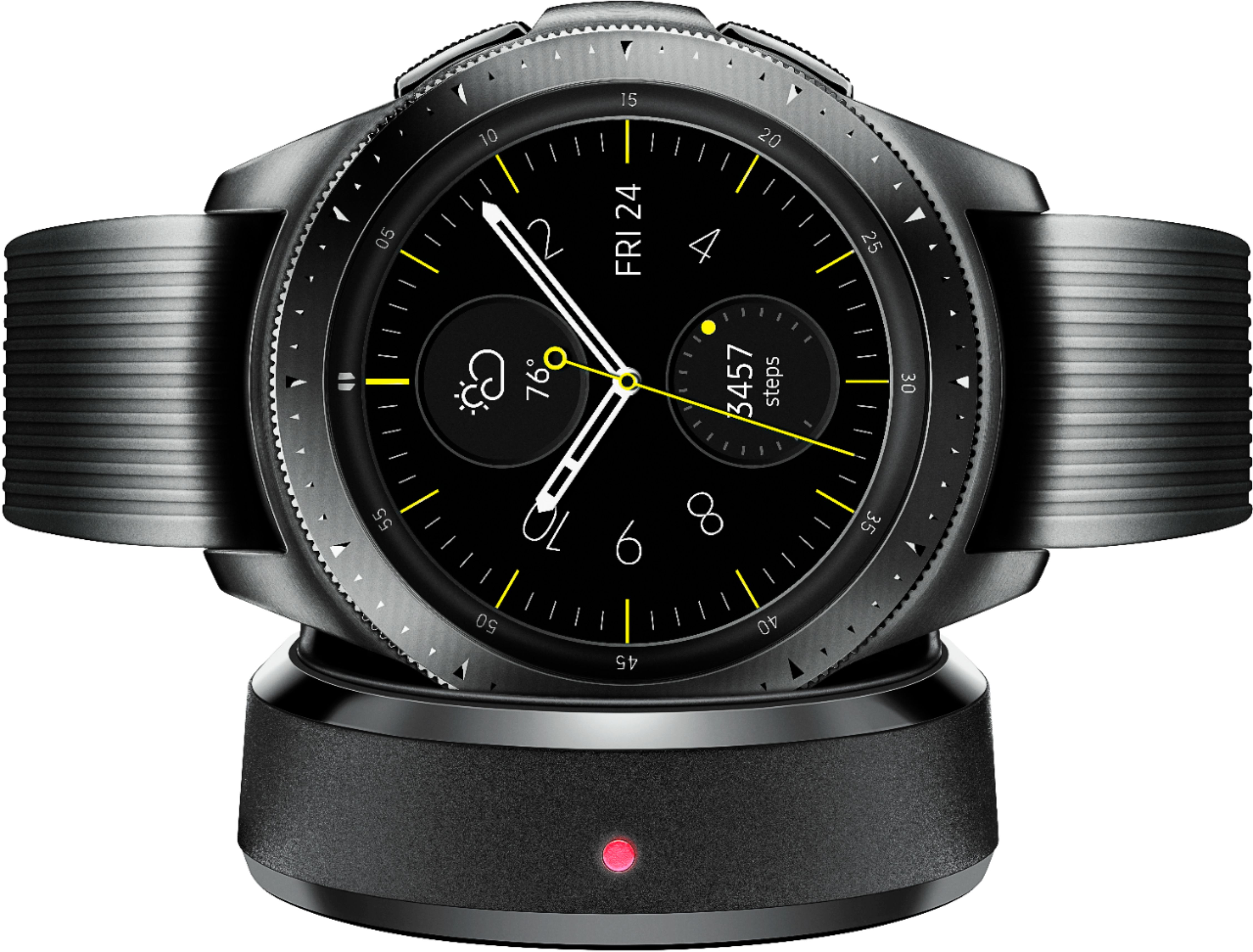 Samsung Galaxy Watch Smartwatch 42mm Stainless Steel Midnight Black Sm R810nzkaxar Best Buy