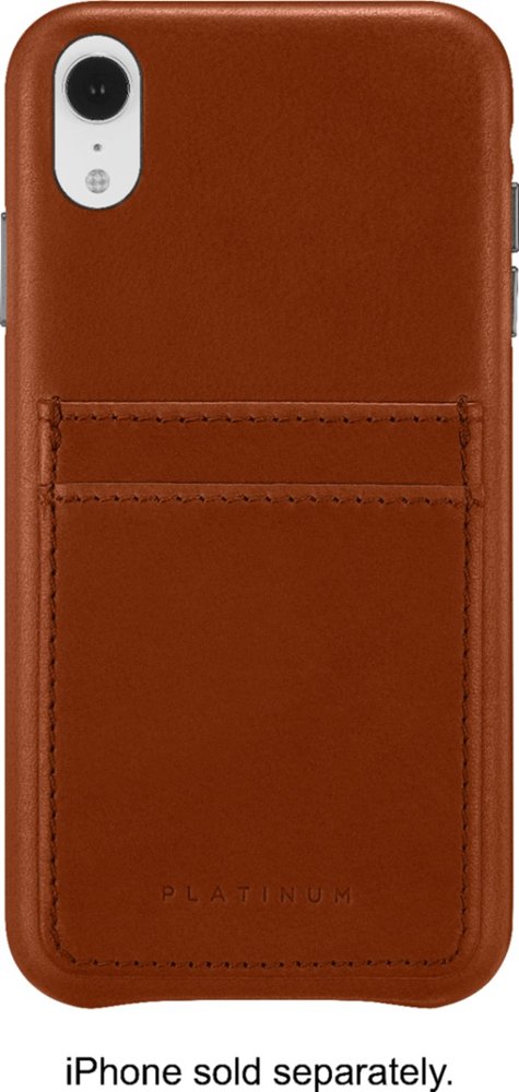 leather wallet case for apple iphone xr - papaya