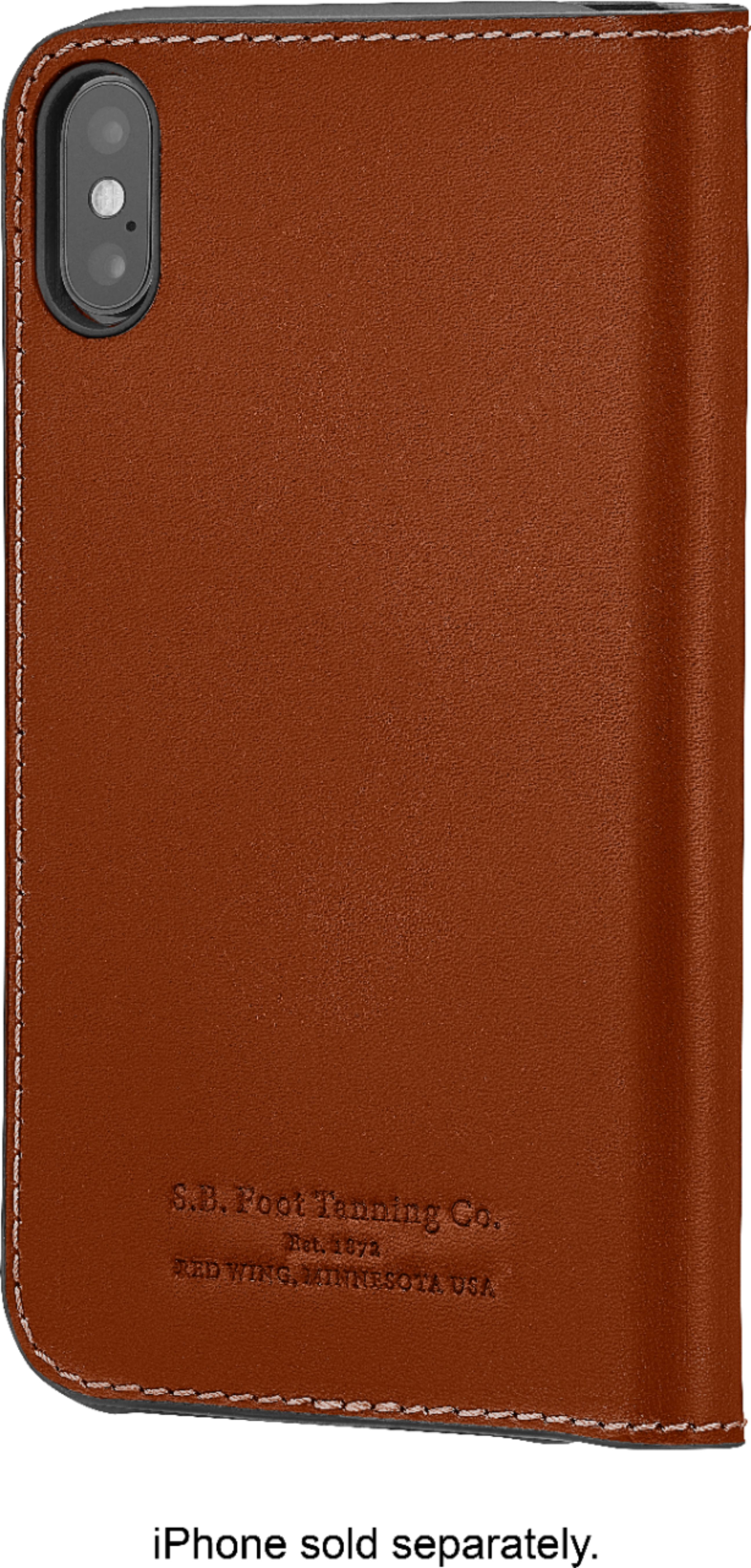 Platinum™ - Leather Folio Case for Apple® iPhone® XS Max - Papaya