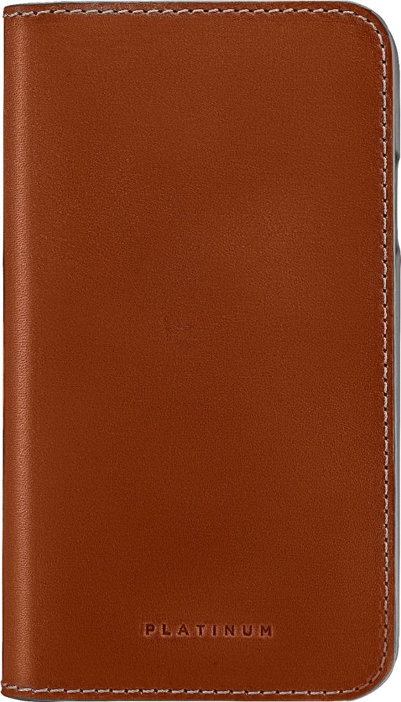 leather folio case for apple iphone xr - papaya