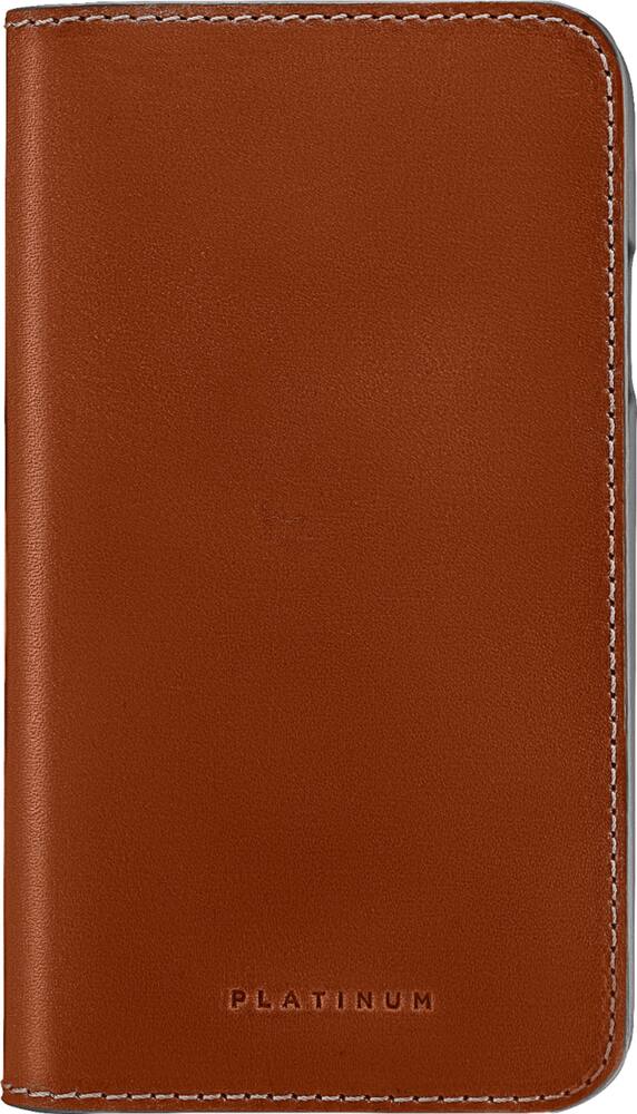 leather folio case for apple iphone xr - papaya