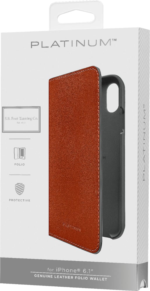 leather folio case for apple iphone xr - papaya leather folio case for apple iphone xr - papaya