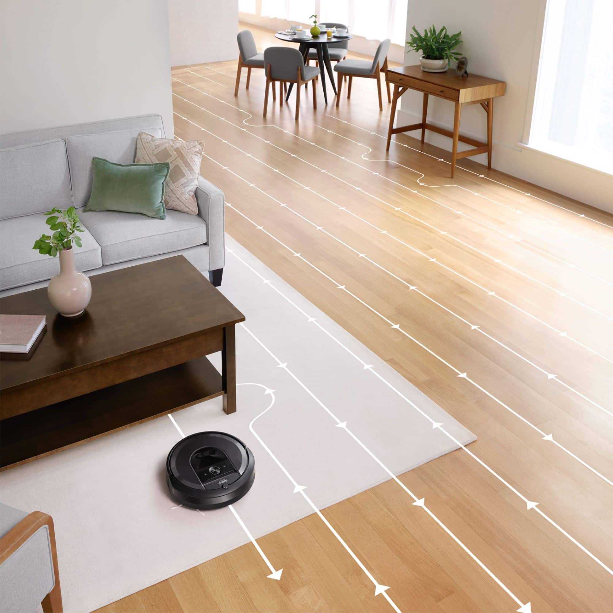 Alt View 15. iRobot - Roomba i7+ (7550) Wi-Fi Connected Self-Emptying Robot Vacuum - Charcoal.