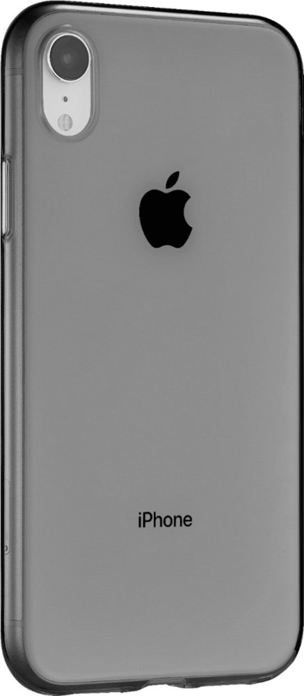 dynex - ultrathin case for apple iphone xr - black/semi-clear