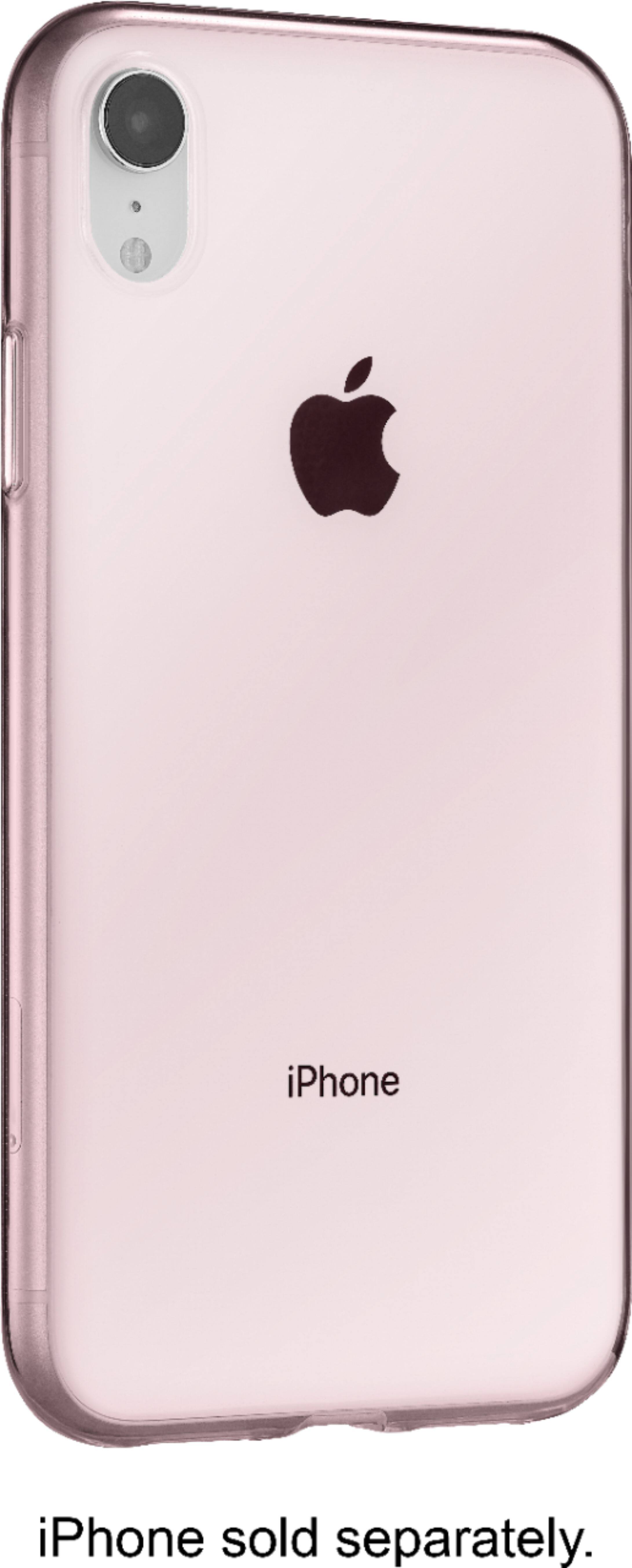 Angle. Dynex™ - Ultrathin Skin Case for Apple® iPhone® XR - Pink/Semi-Clear.