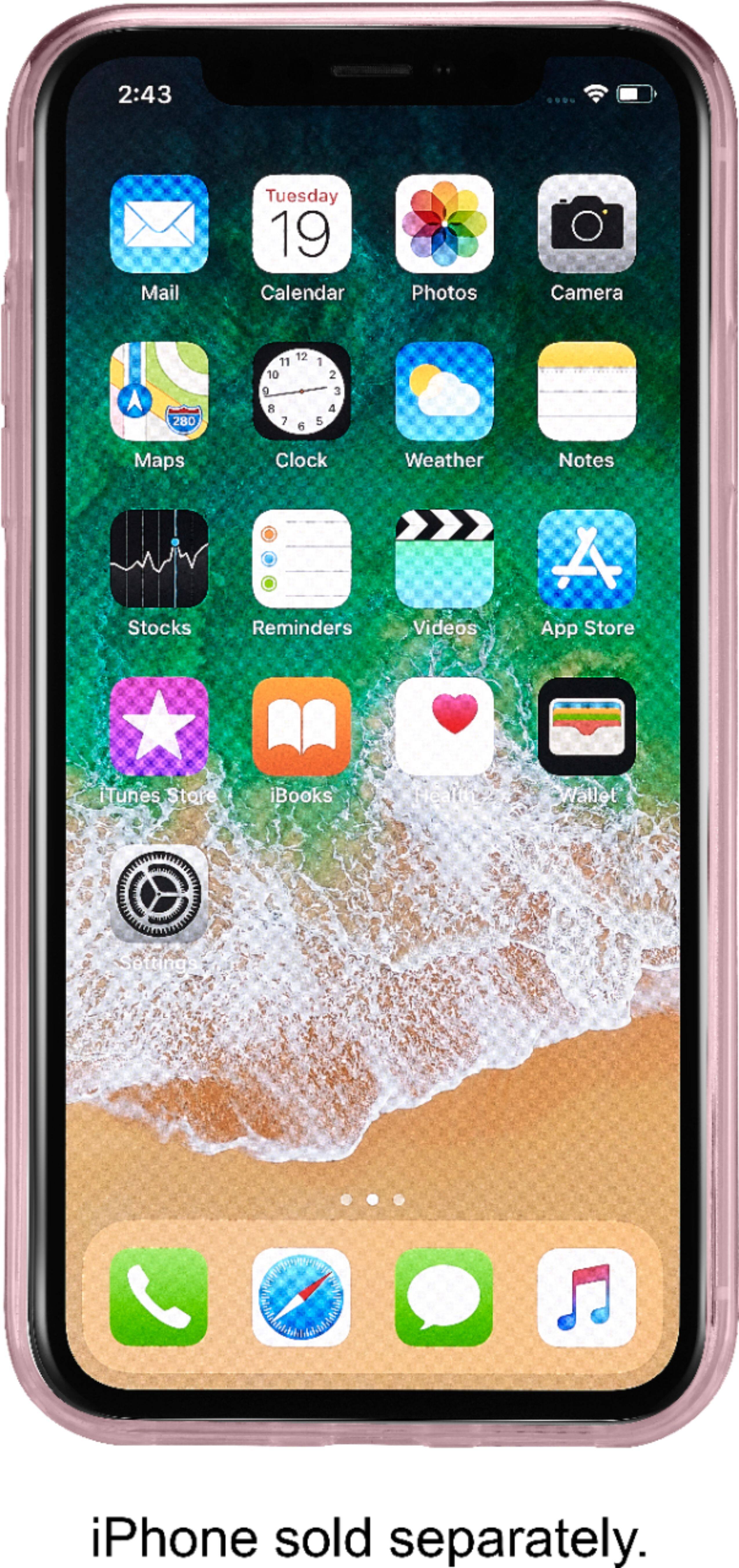 Alt View 2. Dynex™ - Ultrathin Skin Case for Apple® iPhone® XR - Pink/Semi-Clear.