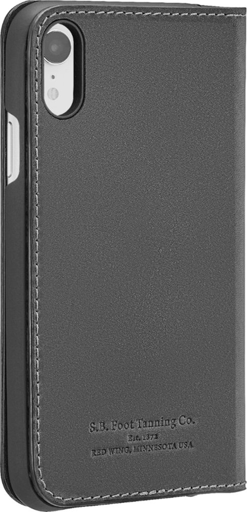 leather folio case for apple iphone xr - charcoal