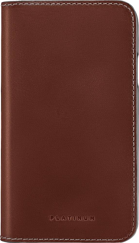 leather folio case for apple iphone xr - bourbon leather folio case for apple iphone xr - bourbon