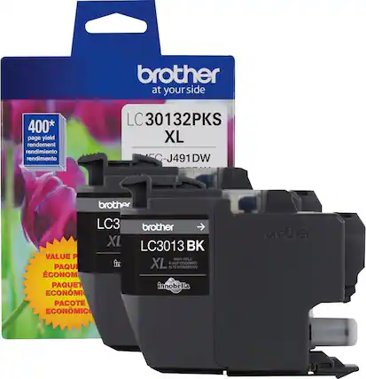 Front. Brother - LC30132PKS XL High-Yield 2-Pack Ink Cartridges - Black.