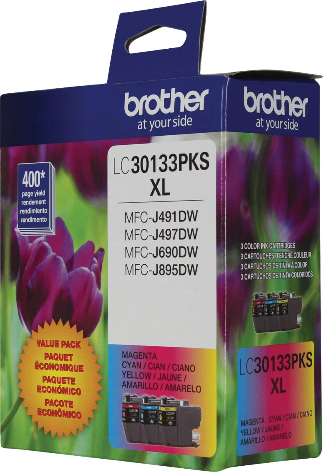 brother at your side, brother at your side, LC30133PKS, XL, MFC-J491DW, MFC-J497DW, 3 COLOR INK CARTRIDGES, MFC-J690DW, 3 CARTOUCHES D'ENCRE COULEUR, 3 CARTUCHOS DE TINTA A COLOR, MFC-J895DW, DE TINTA COLORIDOS, 3 CARTUCHOS, VALUE PACK, PAQUET, MAGENTA, ECONOMIQUE, CYAN/CIAN/CIANO, CYAN, YELLOW/ / CIAN / CIANO, LC30133PKS, PAQUETE, / /JAUNE, ECONMICO, AMARILLO / AMARELO, XL, PACOTE, N cibe, ECONMICO, LYri, CYAN I CIAN I CIANO, MAGENTA, YELLOW / JAUNE AMARILLO I AMARELO