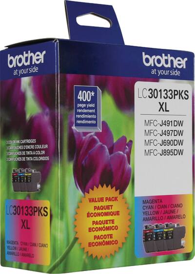 Brother LC30133PKS XL High Yield 3 Pack Ink Cartridges Cyan Brother LC30133PKS XL High Yield 3 Pack Ink Cartridges Cyan
