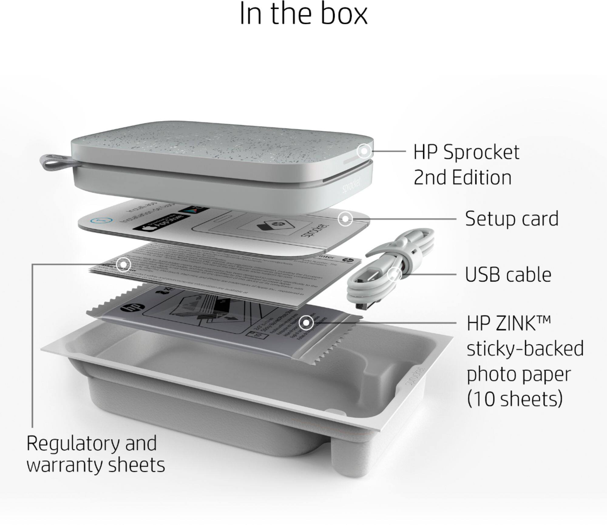 Alt View 13. HP - Sprocket 2nd Edition Instant Photo Printer - Luna Pearl.