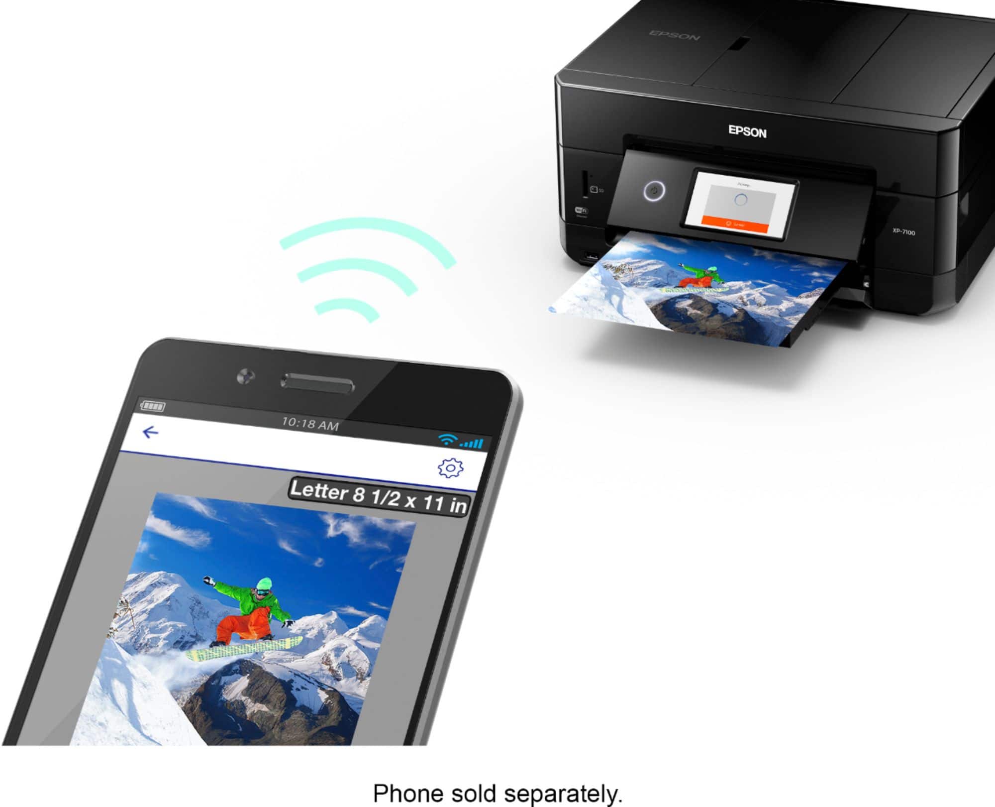 Alt View 13. Epson - Expression Premium XP-7100 Wireless All-In-One Inkjet Printer - Black.