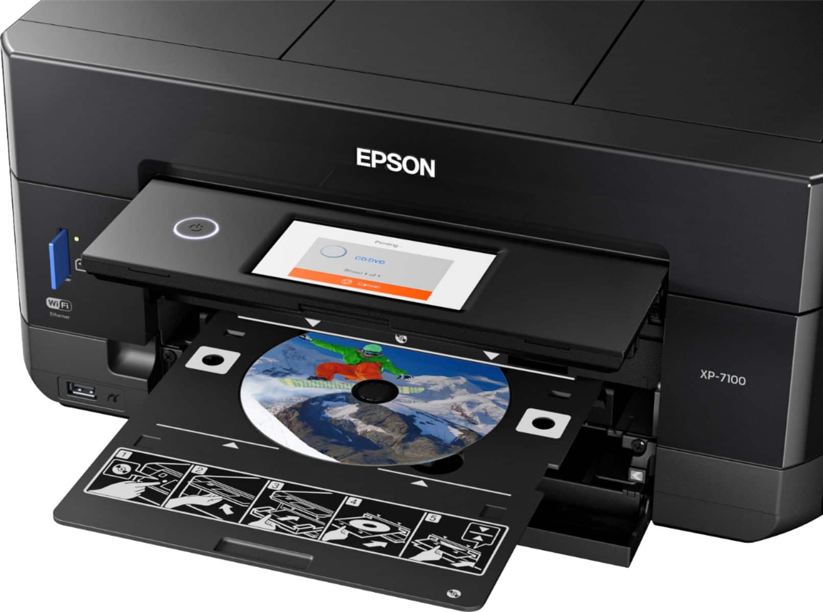 Alt View 17. Epson - Expression Premium XP-7100 Wireless All-In-One Inkjet Printer - Black.