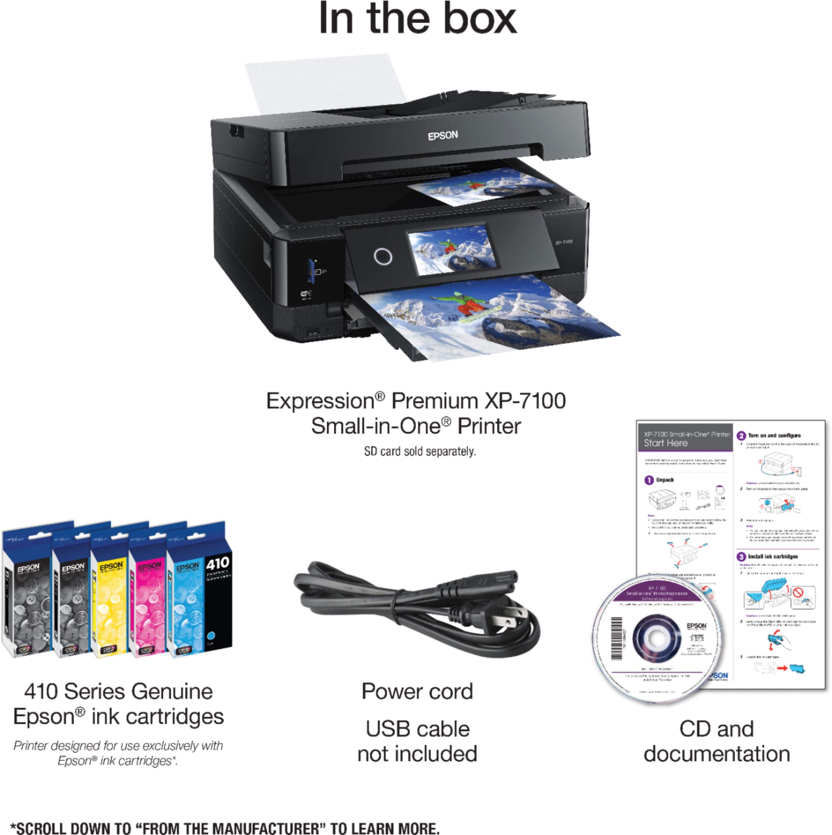 Alt View 22. Epson - Expression Premium XP-7100 Wireless All-In-One Inkjet Printer - Black.