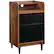 Left. Sauder - Harvey Park Collection Pedestal With Easy-Glide Drawers - Black/Grand Walnut.