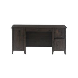 Sauder - Carson Forge Collection Computer Desk - Coffee Oak - Front_Zoom