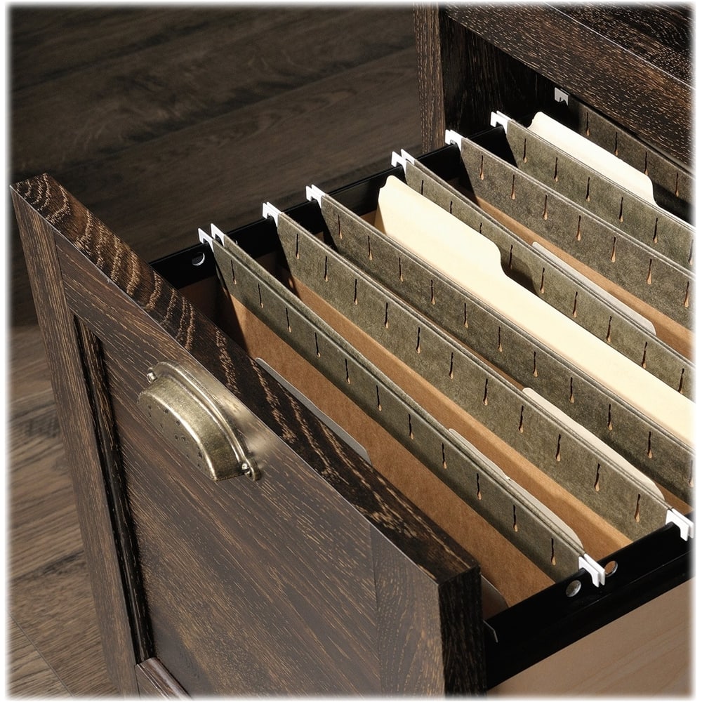 Alt View 15. Sauder - Barrister Lane Collection Pedestal Desk - Iron Oak.