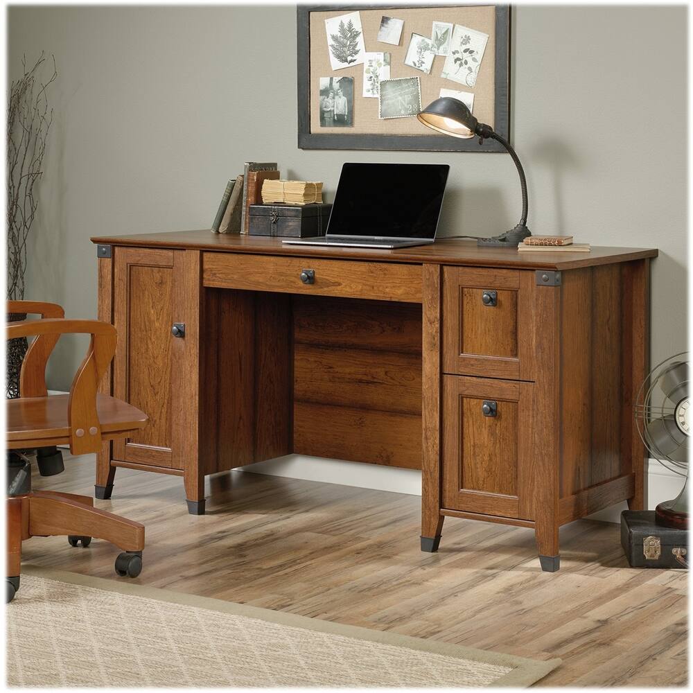 Alt View 15. Sauder - Carson Forge Collection Computer Desk - Washington Cherry.