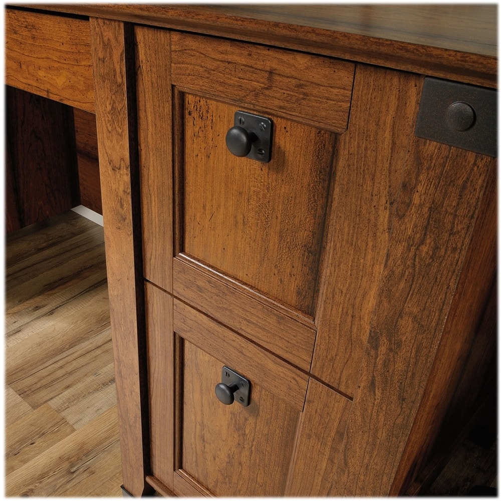 Alt View Zoom 17. Sauder - Carson Forge Collection Computer Desk - Washington Cherry.