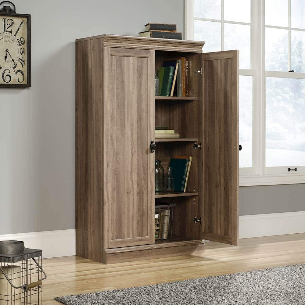 Best Buy: Sauder Barrister Lane Storage Cabinet Salt Oak 422789