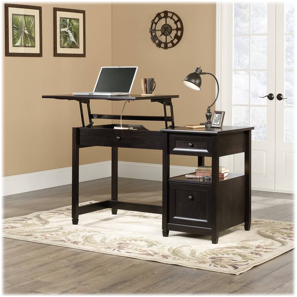 Best Buy Sauder Edge Water Collection Sit/Standing Desk Estate Black