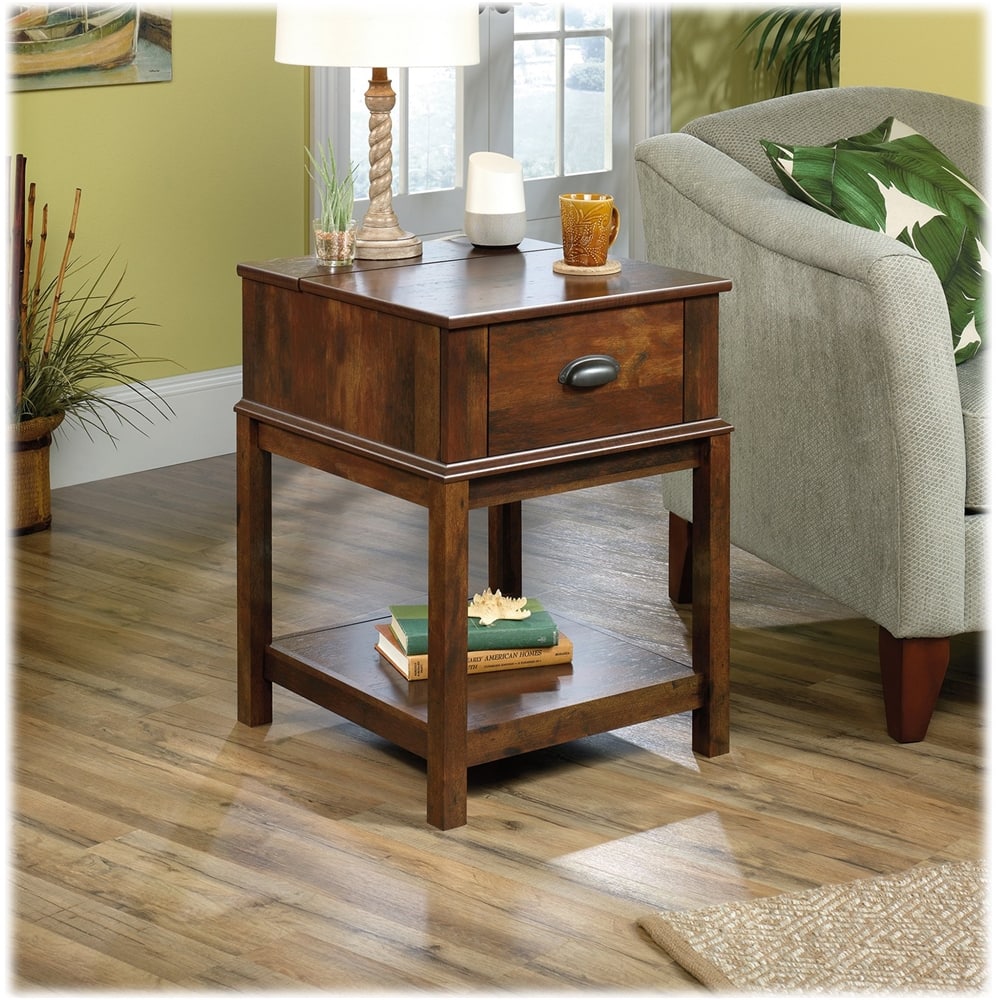 Left View: Noble House - Huntsville End Table - Dark Brown