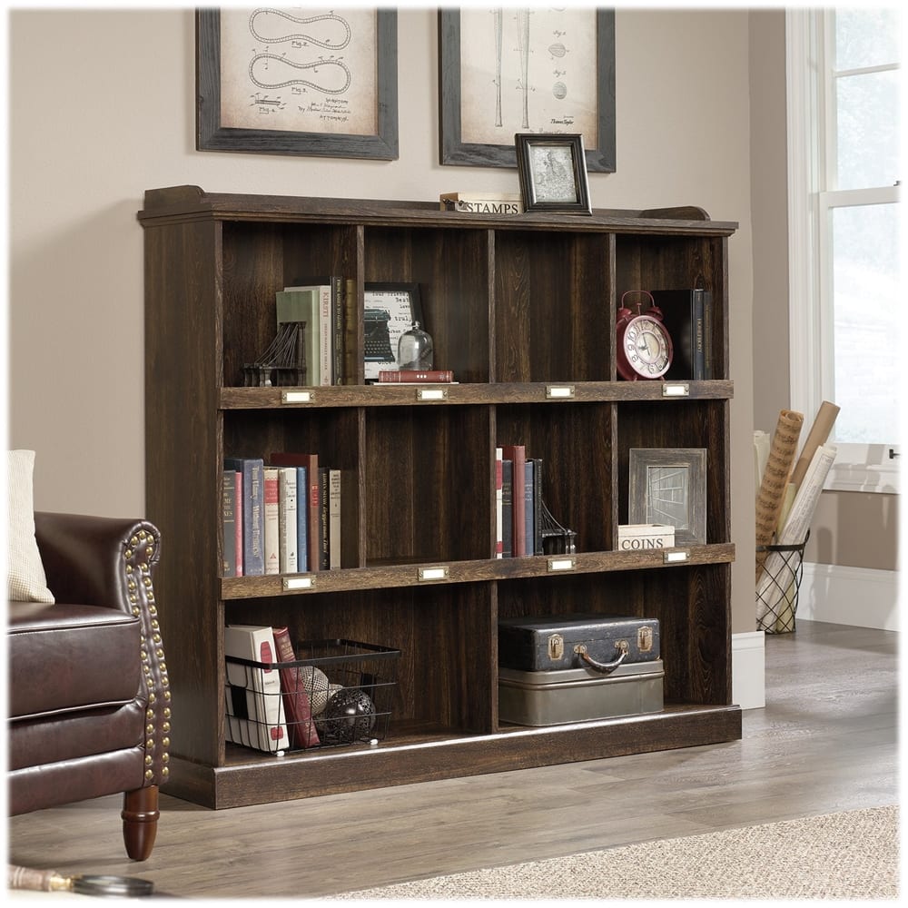 Left. Sauder - Barrister Lane Collection 10-Shelf Bookcase - Iron Oak.