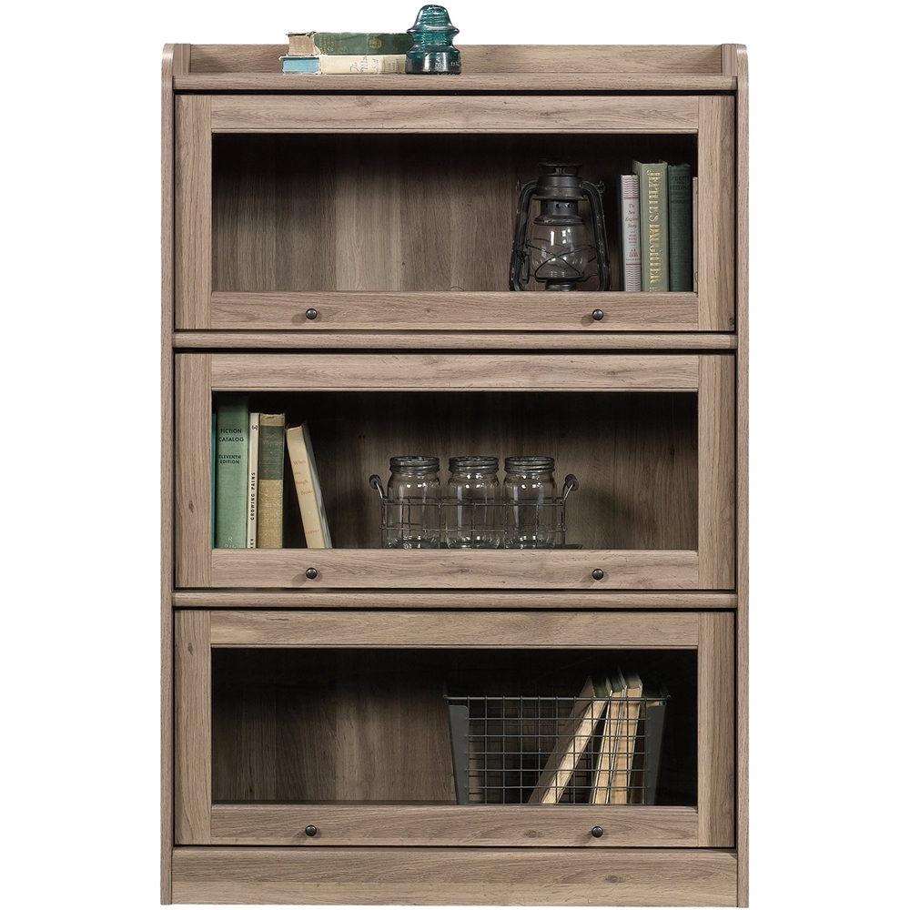 3 Shelf Bookcase Salt Oak, Sauder Oak Bookcase With Doors