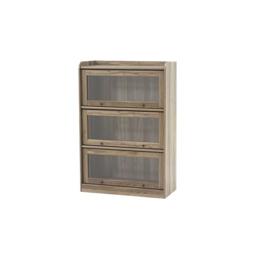 3 Shelf Bookcase Salt Oak 422787, Sauder Barrister Bookcase With Glass Doors
